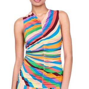 NEW Marie Oliver Rainbow Striped Meliah top Prisma Sleeveless V-Neck Top $228